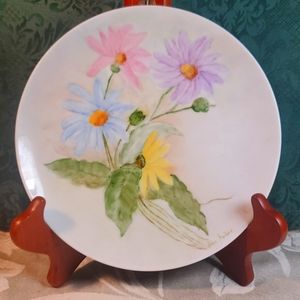 Handpainted DAISY Plate Ida Yates/Gates VINTAGE